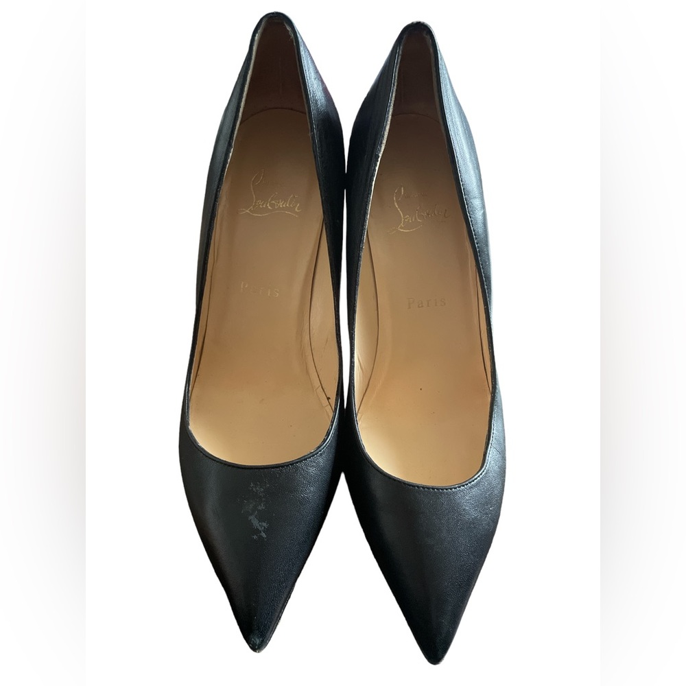 Christian Louboutin
Apostrophy Leather Pointed Red-Sole Pumps